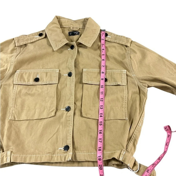 Topshop Cropped Jacket Mustard Yellow - Picture 5 of 10